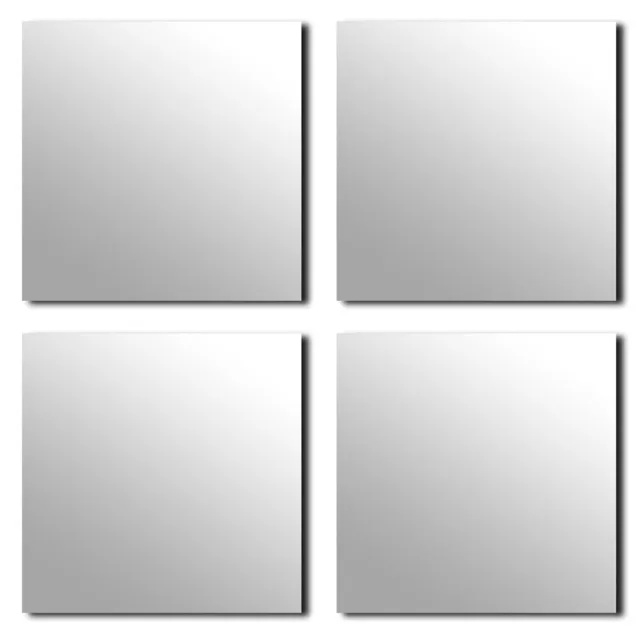 Tendance Plak spiegel tegels - 8x stuks - glas - zelfklevend - 20 x 20 cm - vierkant - muur/deur/wand Wit