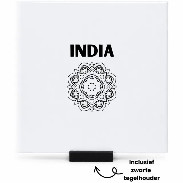 Hacebo india tegeltje met tegelhouder - Piloot - toeristen - tegeltjes met tekst - india cadeau - beste land - Leuk cadeau voor je Vriend om te geven - spreuktegels - 15x15 CM Wit