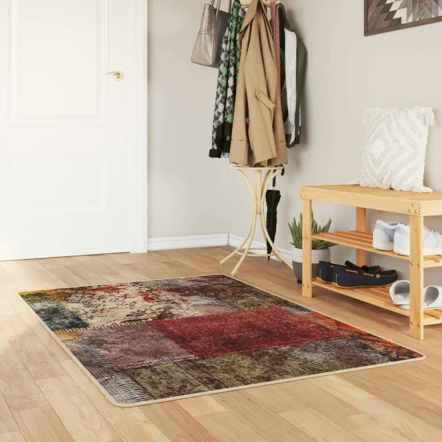vidaXL Vloerkleedloper MARSA Meerkleurig 80 x 100 cm Polyester en PVC, foto 2