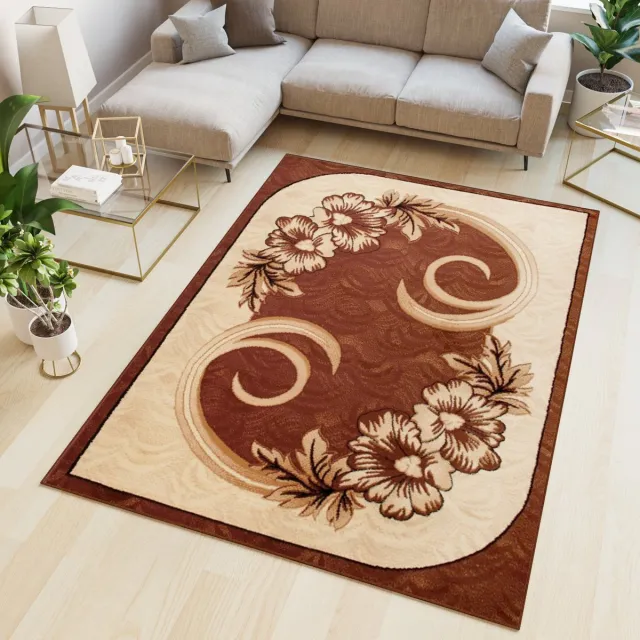 Tapiso Atlas PP Vloerkleed Beige Bruin Gebloemd Woonkamer Tapijt Maat- 160x230 Beige Bruin 3