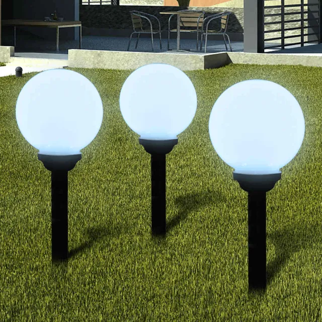 vidaXL Tuinpadlampen 3 st met grondpin LED 20 cm Wit