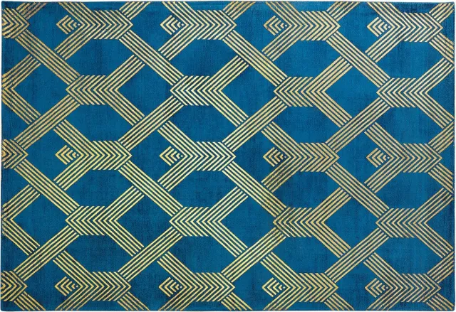 Beliani VEKSE - Vloerkleed - Donkerblauw - 160 x 230 cm - Viscose