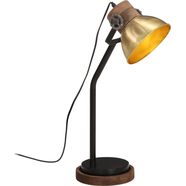 vidaXL Bureaulamp 25 W E27 18x18x60 cm antiek messingkleurig Bruin