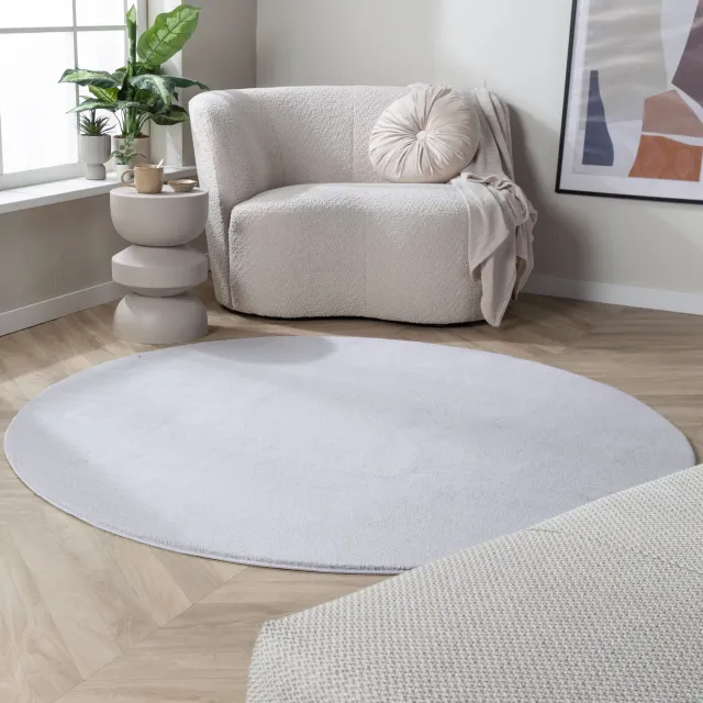 NATURL. Rond wasbaar vloerkleed - Vivid Grijs - Ø 160cm