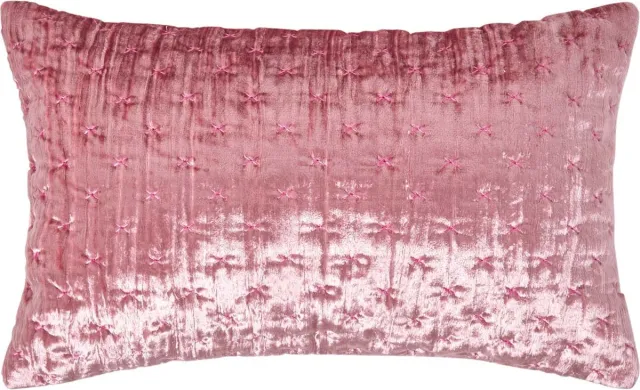 Homescapes Luxe roze geplet fluwelen kussenhoes 30 x 50 cm