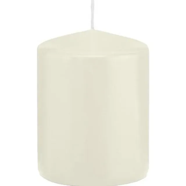 Trend Candles Cilinderkaars/stompkaars - ivoorwit - 6 x 8 cm - 29 branduren - met brandvertragende folie