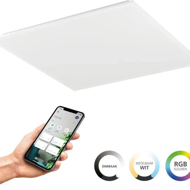 EGLO connect.z Moradillo Smart LED Paneel - 59.5 x 59.5 cm - Wit - Instelbaar RGB & wit licht - Dimbaar - Zigbee
