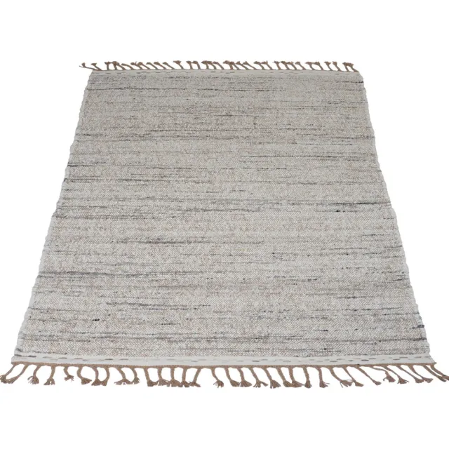 Veer Carpets Vloerkleed Sol Grijs 200 x 280 cm - Wol Vloerkleed met Franjes – Scandinavisch / Tijdloos Design