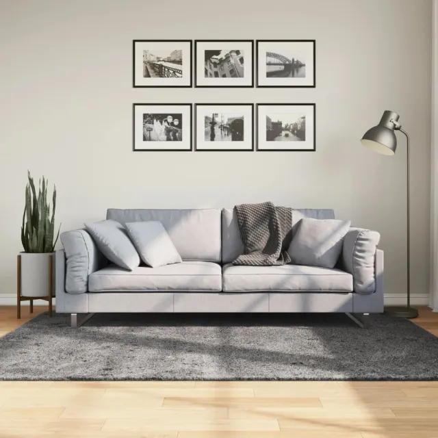 vidaXL Vloerkleed HUARTE laagpolig zacht wasbaar 140x200 cm antraciet, foto 2