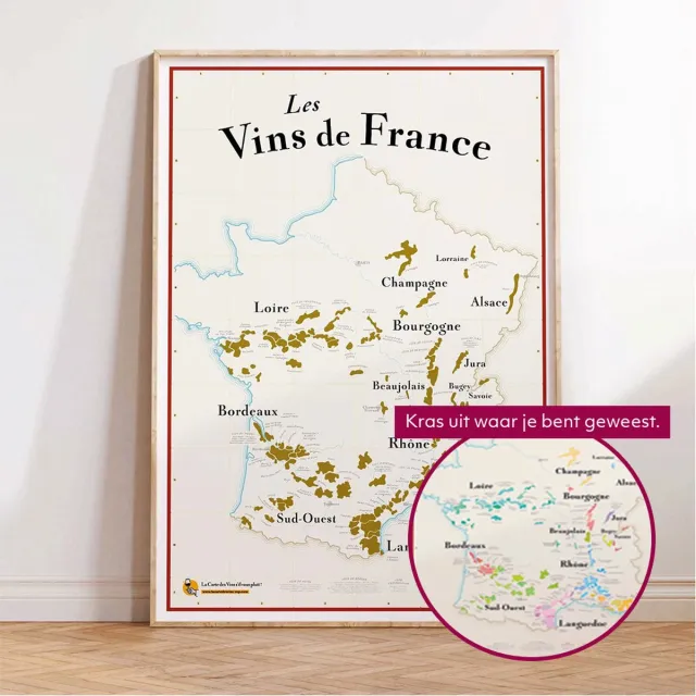 La Carte des Vins Poster - Frankrijk - kras gebieden uit waar je bent geweest multi