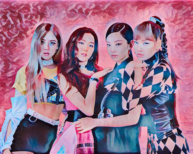 Passion For Art K-POP BLACKPINK 3 - Poster - 30 x 40 cm roze
