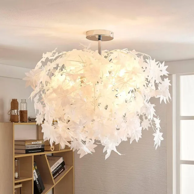 Lindby plafondlamp - 3lichts - Kunststof, metaal - H: 73 cm - E27 - wit, chroom