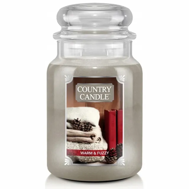 Country Candle Warm en Fuzzy Grote Geurkaars - 2 Knoppen