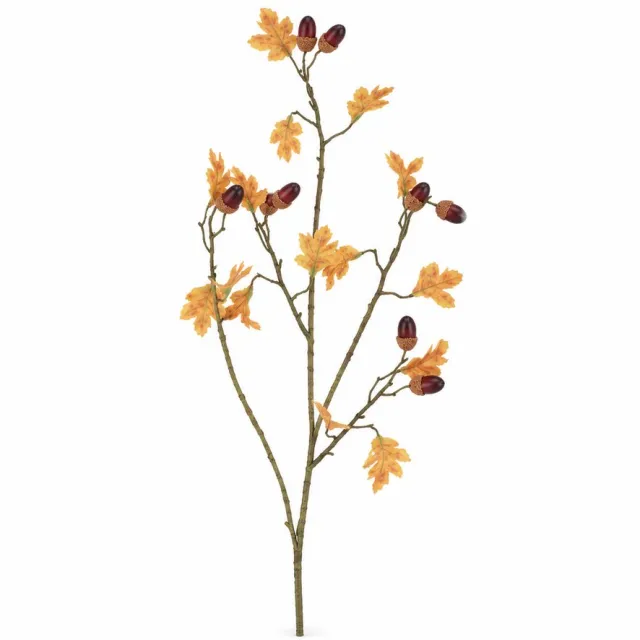 DK design Daan Kromhout - Kunsttak - Eikenblad met Eikels - Herfst - Silk - 90cm - Eiken Bruin