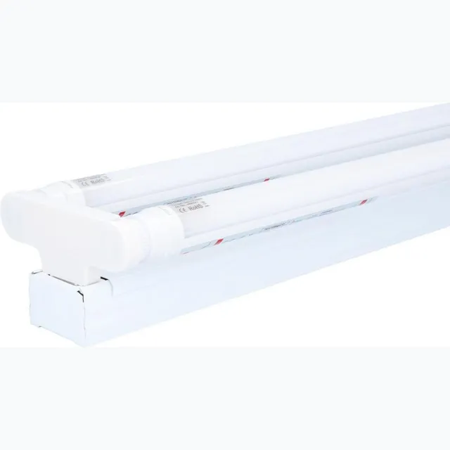 HOFTRONIC LED TL armatuur 150cm dubbel - T8 (G13) - 48 Watt 9600 lumen (200lm/W) - 6000K Daglicht wit (860) - Flikkervrij - IP20 Stofdicht Transparant