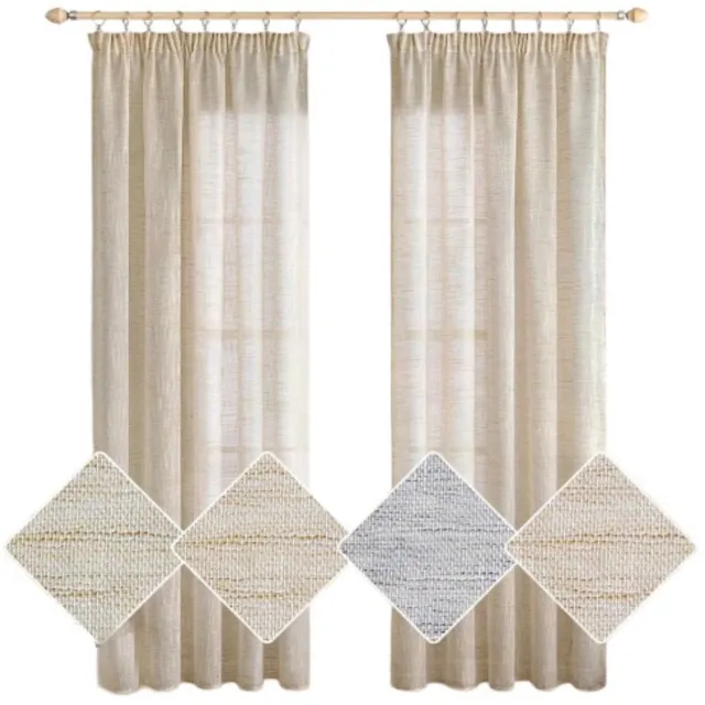DailySupplies® Gordijnen Kant en Klaar met Haakjes - Gordijn voor Gordijnroede - Gordijnen Verduisterend - Natural