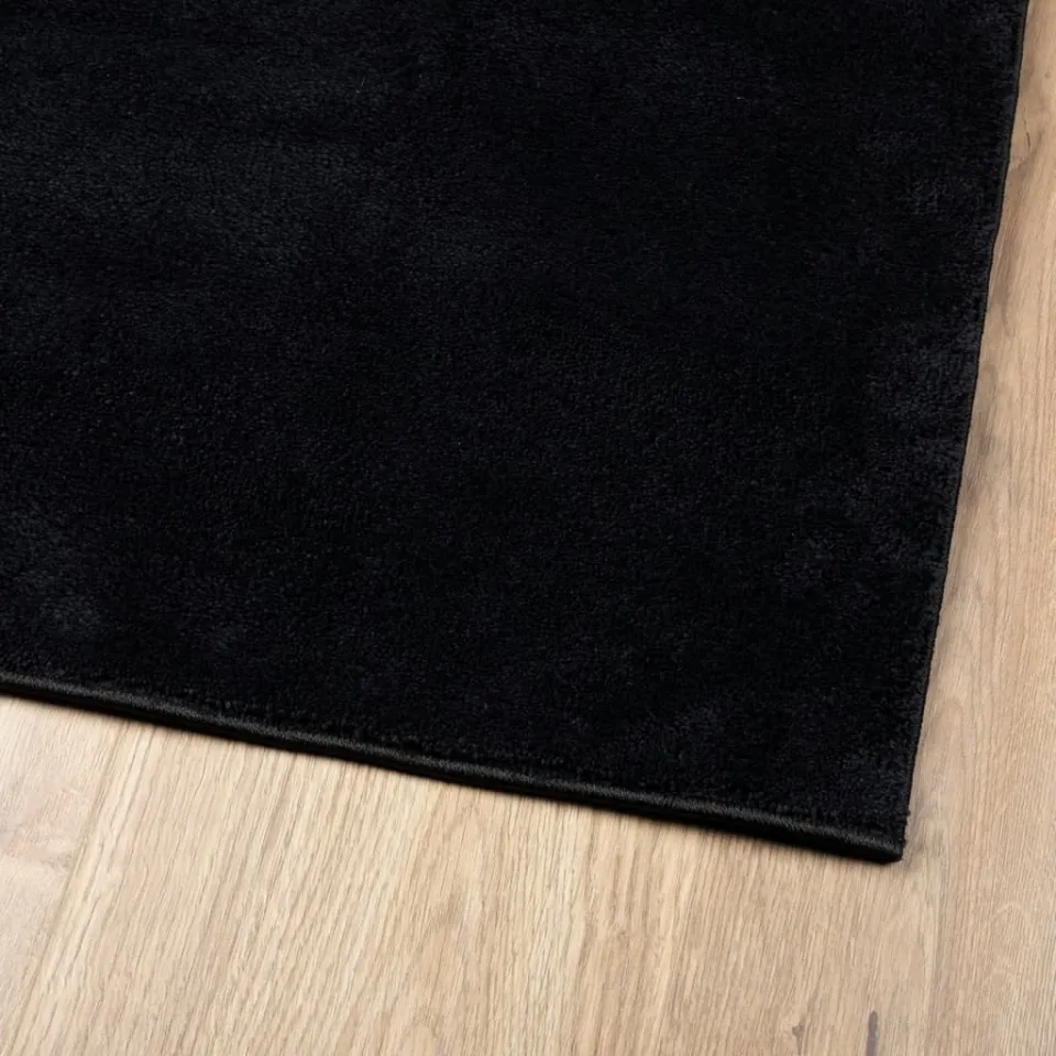 vidaXL Vloerkleed OVIEDO laagpolig 200x200 cm zwart, foto 4