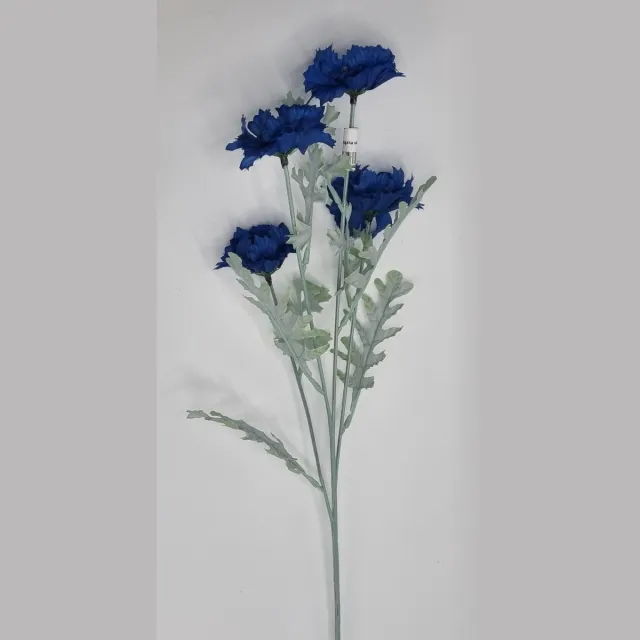 Bomm Korenbloem - K126 - 60 cm - Blauw - 4 bloemen/1 tak - Chaber - Cornflower - Grafdecoratie - Zijdenbloemen - Kunstbloemen
