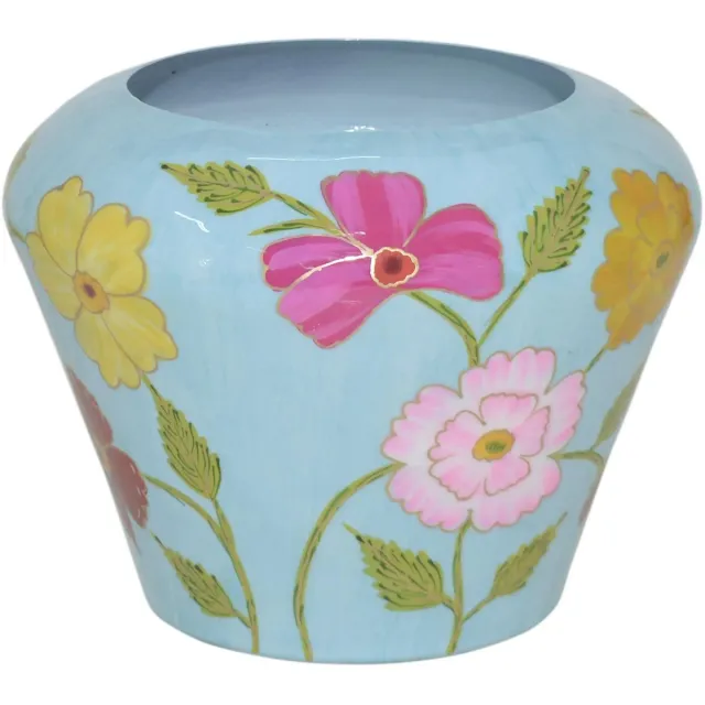 Colmore by Diga vaas-metaal-light bleu-enamel IR 27x27x21 cm blauw