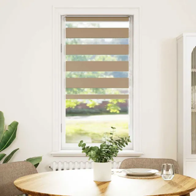 vidaXL Zebra Blind zandbruin 65x150 cm stofbreedte 60,9 cm polyester