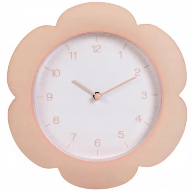 Home & Styling Klok - Bloemenwandklok - Ø23cm - Oranje