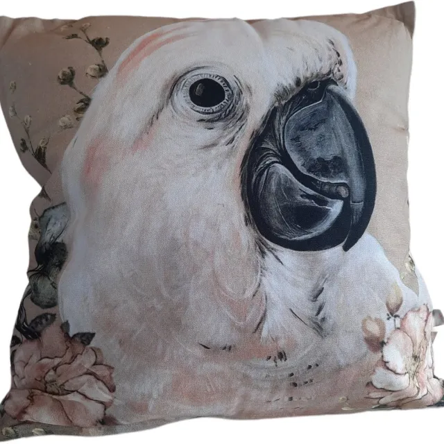 Furnilux Sierkussens - 45x45 cm - Set van 2 - Papegaai Sjakie Design Beige|Wit|Roze