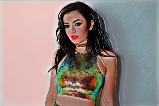 Passionforart.eu Charli XCX 1-2 - Canvas - 50 x 70 cm zwart