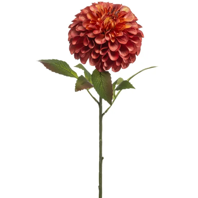 Emerald Kunstbloem Dahlia pompom XL 77cm oranje - Kunstplant voor binnen