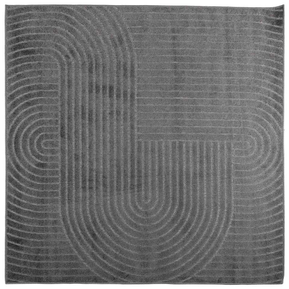 vidaXL Binnen- en buitentapijt PALMERAS Antraciet 200 x 200 cm Anthraciet