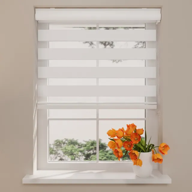 DTCH Duo Rolgordijn By Night - Verduisterend - White - 50 x 175 cm
