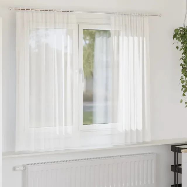 vidaXL Gordijnen voile met roedezakken 2 st wit