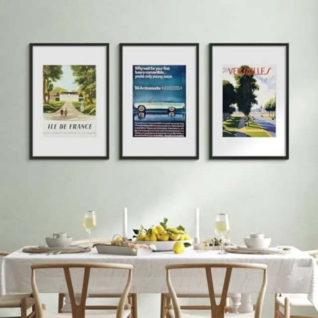 PromoHome A2 Fotolijst Set - 3 Zwarte Lijsten voor 42x59,4 cm Foto's