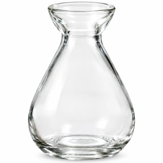 SWGOTA Transparante glazen vaas - 9,7 cm hoog, diameter 7 cm - Uitlopende opening en smalle hals - Voor kunstbloemen - In kartonnen doos