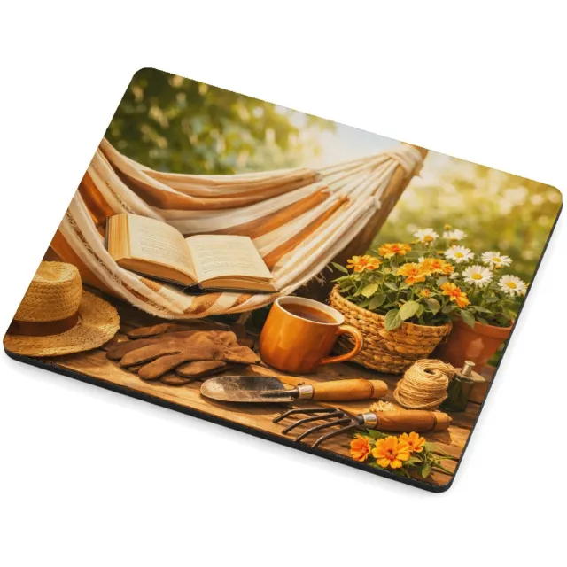 Mr Cadeautjes MDF magnetische fotolijst 9 x 7 - design Een tuinbank of hangmat in een rustige tuin met hobbyspullen | cadeau Wit