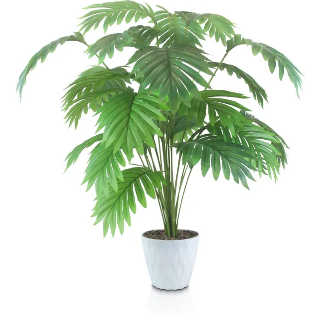Ibenzoa Realistische Grote Kunstpalmplant van 80 cm in Stijlvolle Witte Pot voor Diverse Ruimtes groen