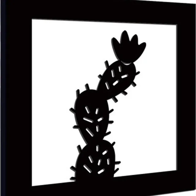 Bubidekor Fotolijst met Poster - Cactus - schilderij woonkamer - 30x30 cm - Posterlijst - Muurdecoratie - Wanddecoratie Zwart