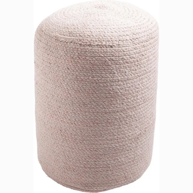 Linen & More Braided Powder Roze Copper Pouf Diameter, High | 3545x | Sierkussen Voor Woonkamer Of Slaapkamer