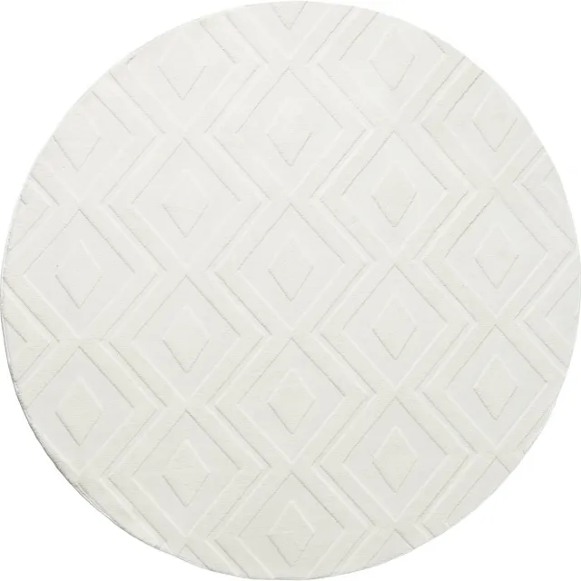 Beliani KEVIREL - Vloerkleed - Off-white - 160 cm - Jaquard Wit