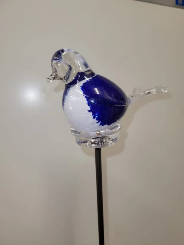 Rawa Geschenken Tuinsteker vogel van glas 50 cm hoog blauw tuindecoratie Oranje