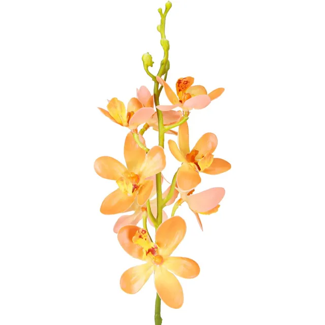 Viana Kunstmatige Orchideeën Tak 8 Bloemen Oranje L38cm 2st, 2 Stück
