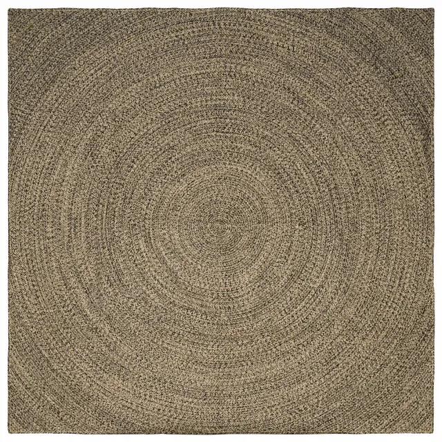 vidaXL Gebied Tapijt Naturel en Zwart 240 x 240 cm Jute Bruin