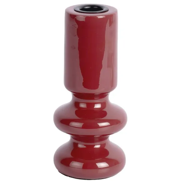 Present Time mangohouten kandelaar Cadiz Double Ring 7x15 cm - bordeauxrood