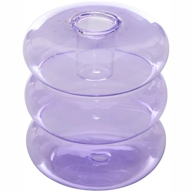 Atmosphera Créateur d'intérieur® Glazen Zwembad Kandelaar 9x9x10,5cm Paars Violet