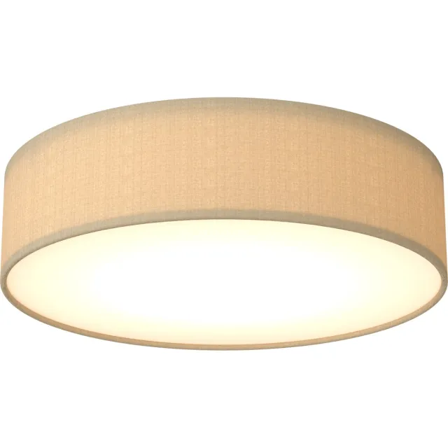 Calex Plafondlamp, Stoffen Kap, Excl. E27 Fitting, Moderne Ronde Plafonnière, Taupe, 40 cm
