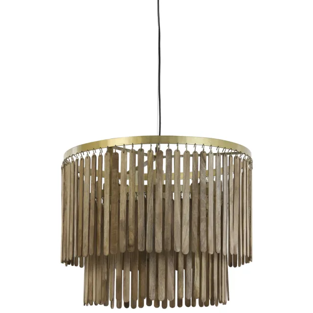 Light & Living Hanglamp Ø60x43 cm GULARO hout bruin+brons