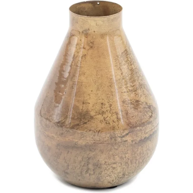 Homebound by Kolony HomeBound by KY | Vaas metaal peach marble | 5x13x18cm | bloemenvaas peach Goud
