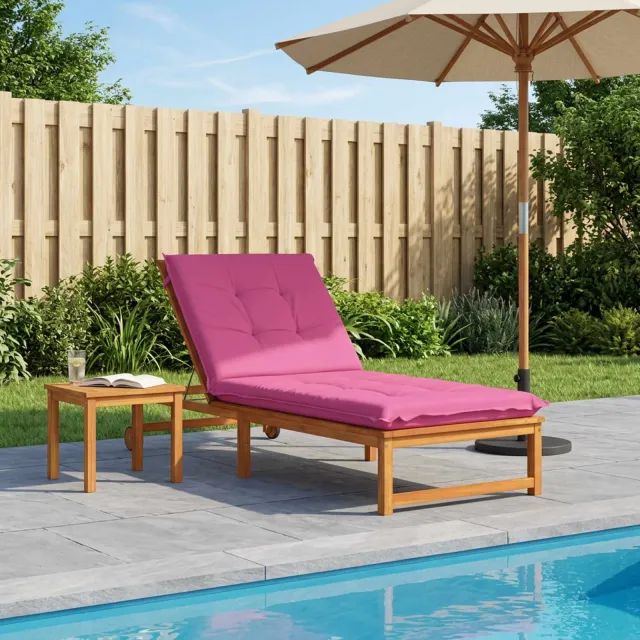 vidaXL Ligstoel Kussen GEMERT 100% Polyester Roze 190 x 80 x 9 cm