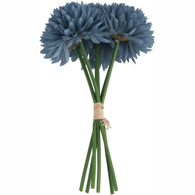 Chaks Kunstbloemen boeket dahlia - blauw - 26 cm - bloemstuk - onderhoudsvrij