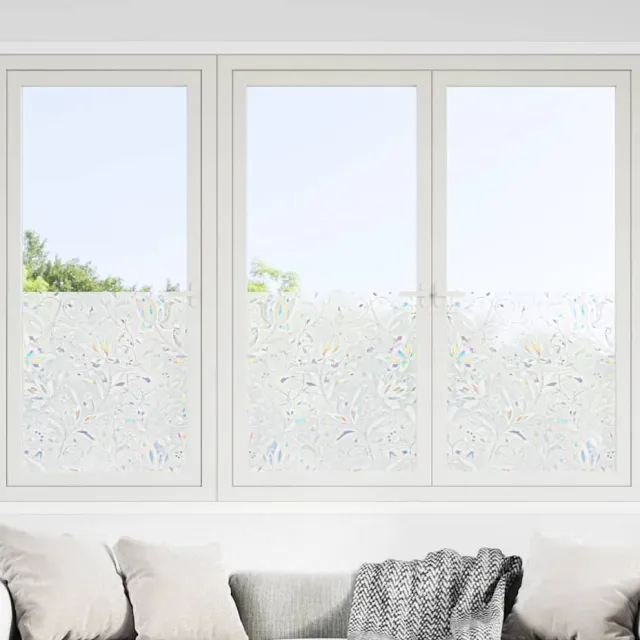 vidaXL Raamfolies 2 st mat bloemenpatroon PVC Transparent