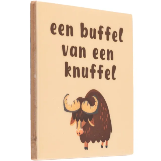 homebound by ky Tegeltje Buffel van een knuffel beige